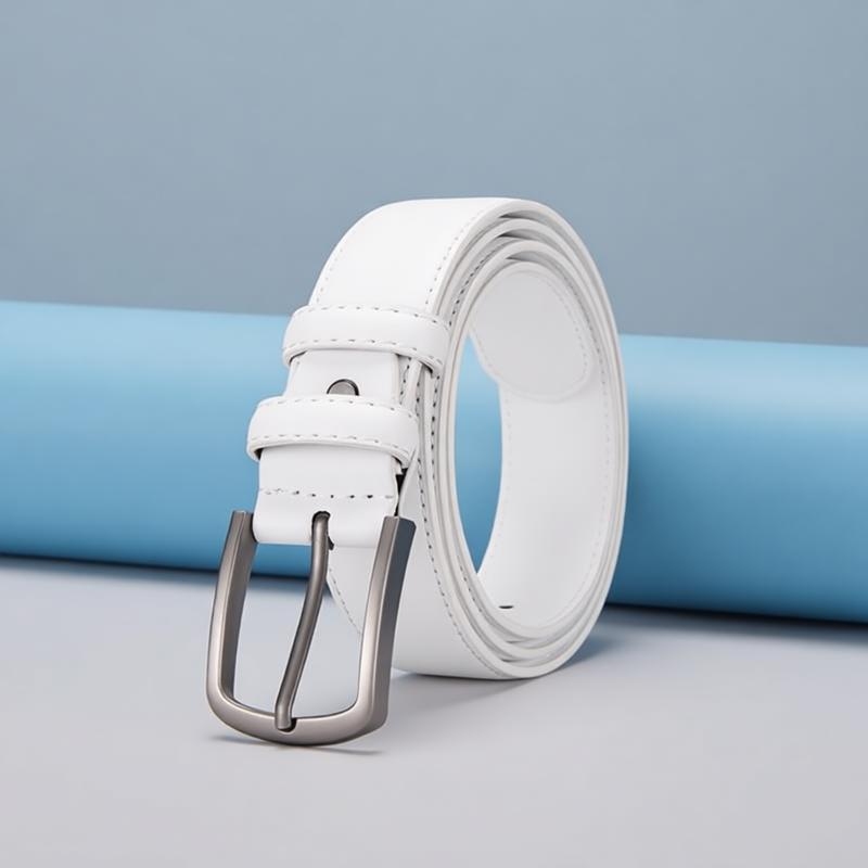 Men'S Formal Wear Belt - Men's Formal Belt, Solid White, Classic