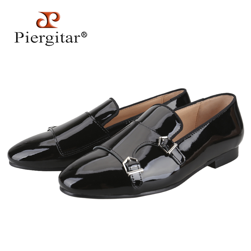 Men'S Formal Wear - Piergitar New Black Color Patent Leather