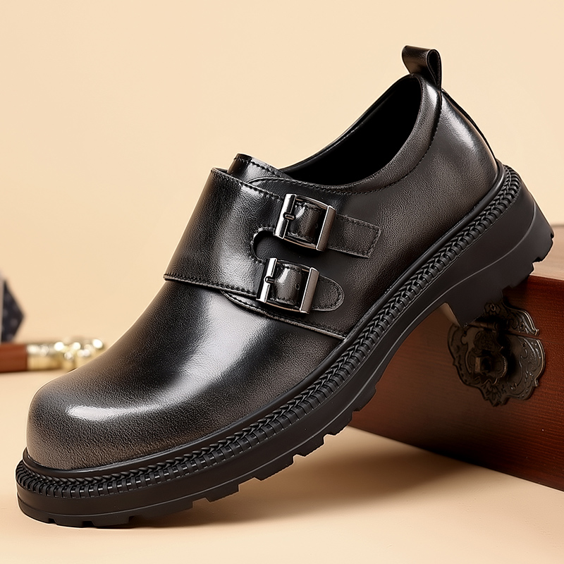Men Formal Wear Brown - Retro Brown Men's Leather Casual Shoes