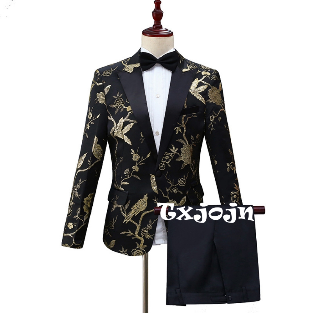 Men Formal Wear Outfits - 2026 New Exquisite Jacquard Suit Set