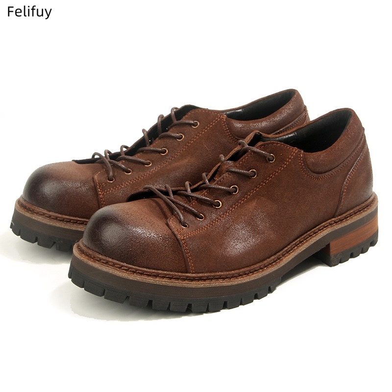 Men'S Formal Wear - Retro Cowhide Mens Casual Business Shoes