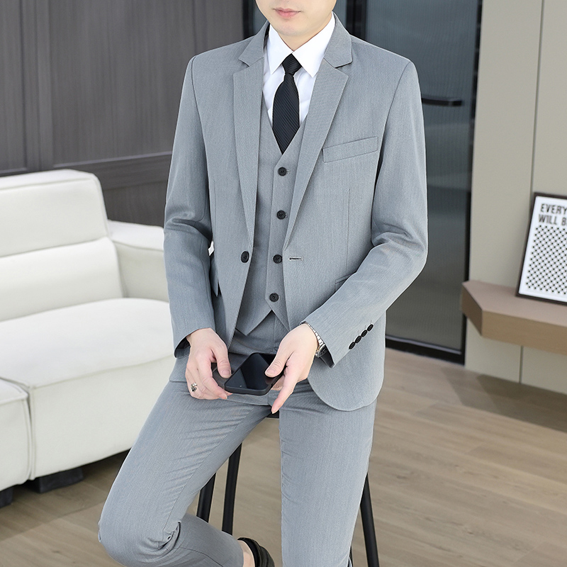 Men Formal Wear Fashion - Suit (Blazer+Vest+Trousers) Men's Fashionable Business Outdoor