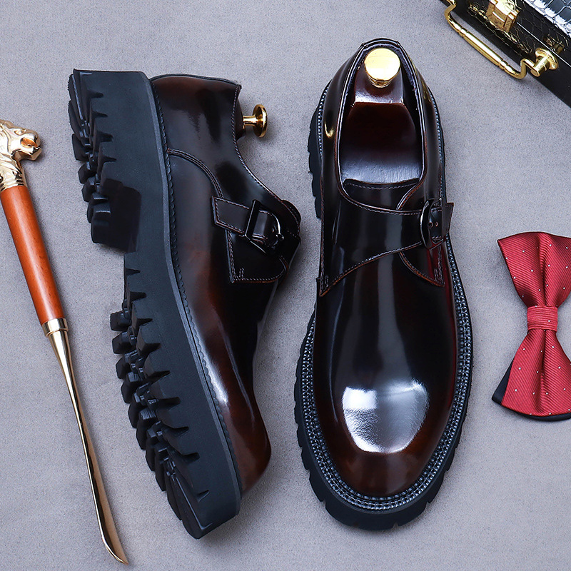 Men'S Luxury Formal Wear - Platform Mens Genuine Leather Dress Shoes
