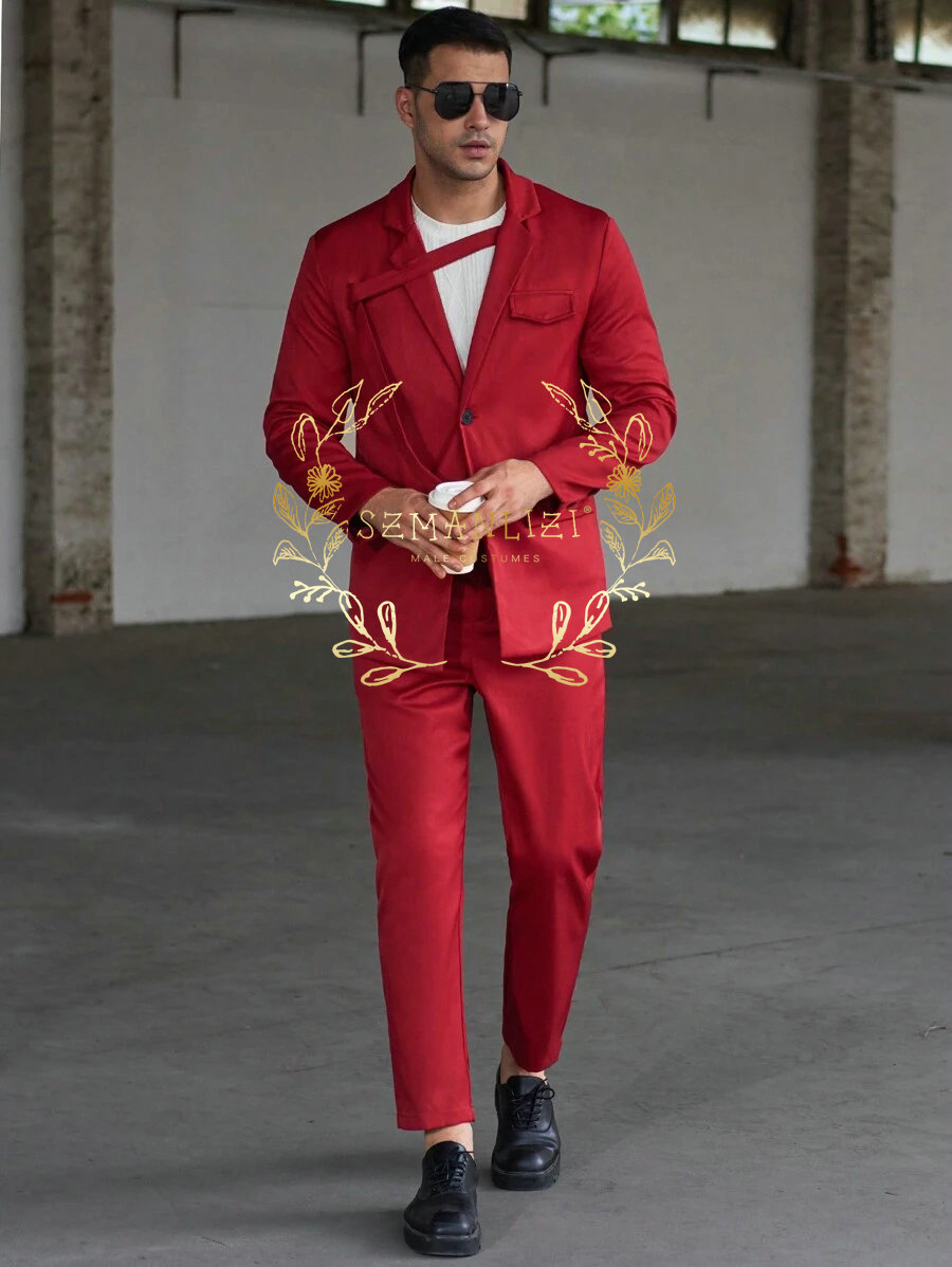 Men Formal Wear Red - Fashionable Casual Men's Suits Red Tuxedo