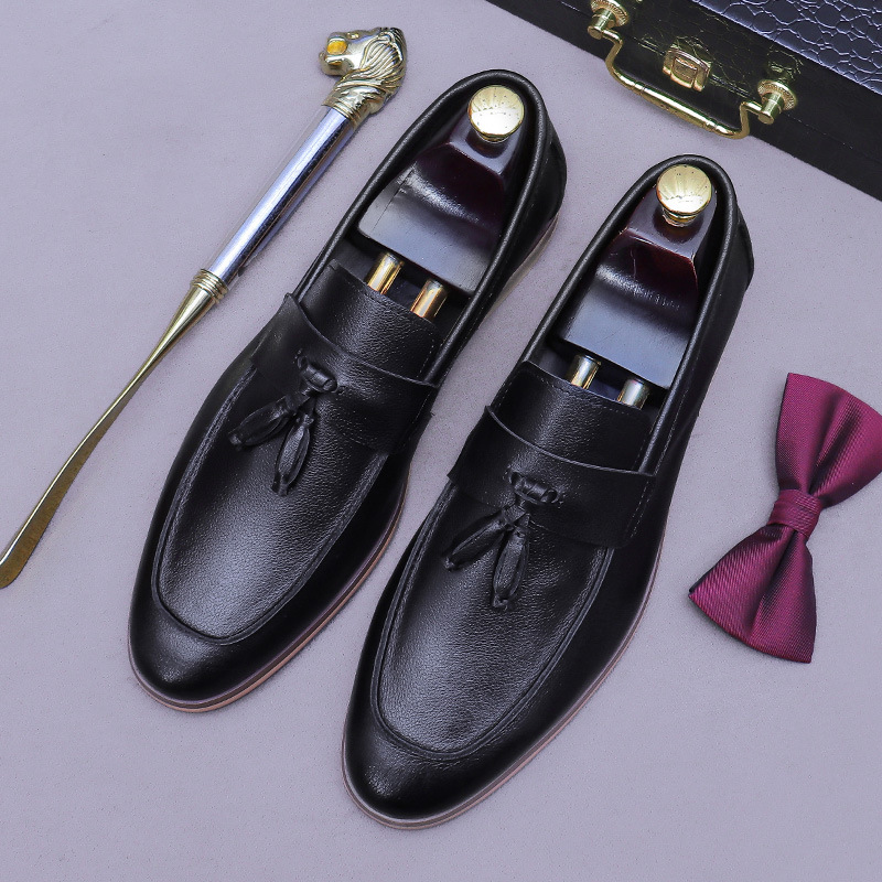 Men'S Formal Wear - Men Tassel Genuine Leather Loafers Two
