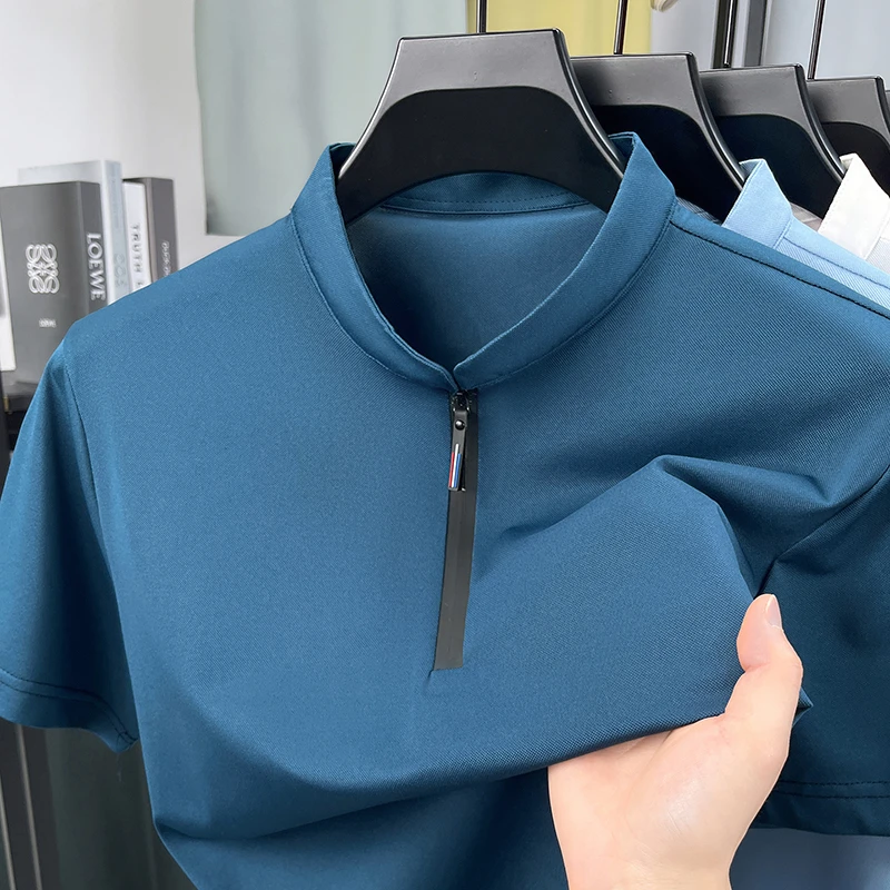 Men'S Polo Formal Wear - Mens Business Formal Half Zip Stand