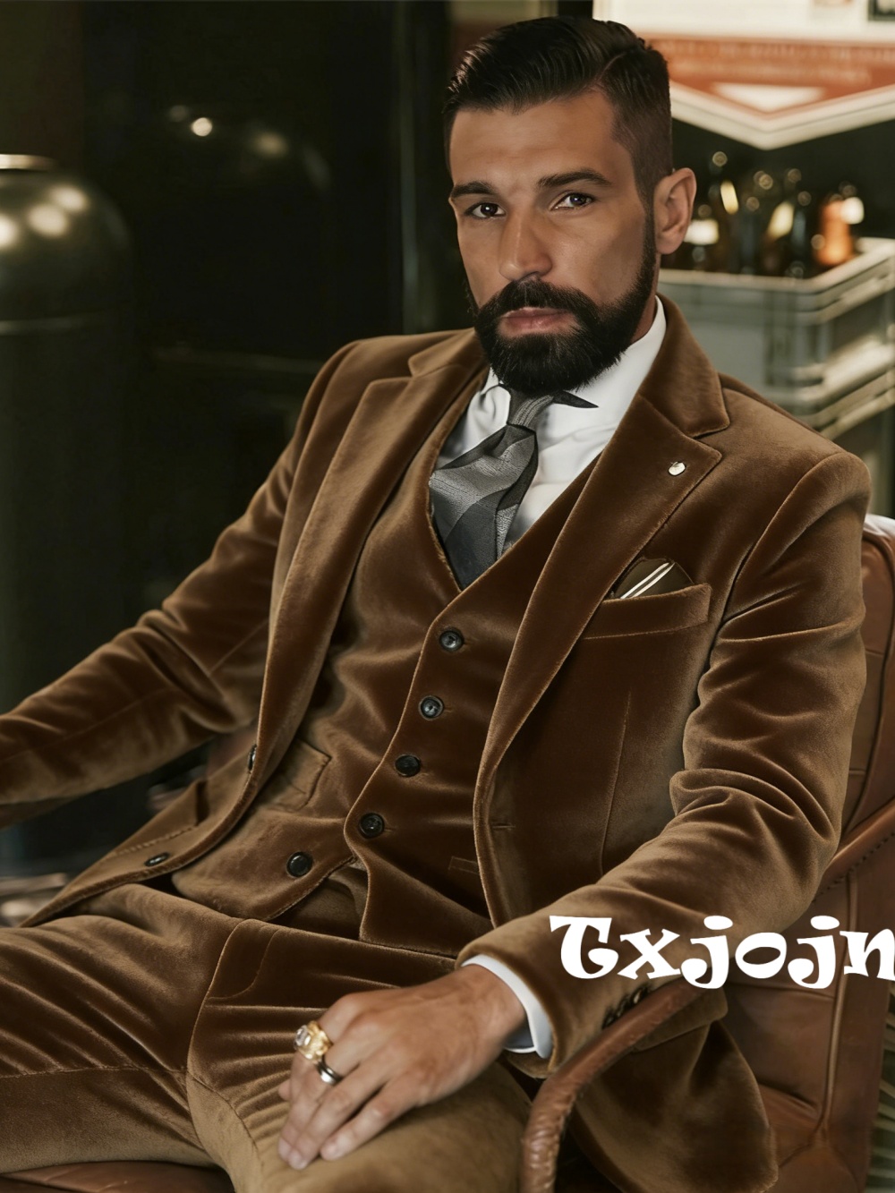 Men Formal Wear Outfits - Men's Velvet Suits 3 Pieces Dancing