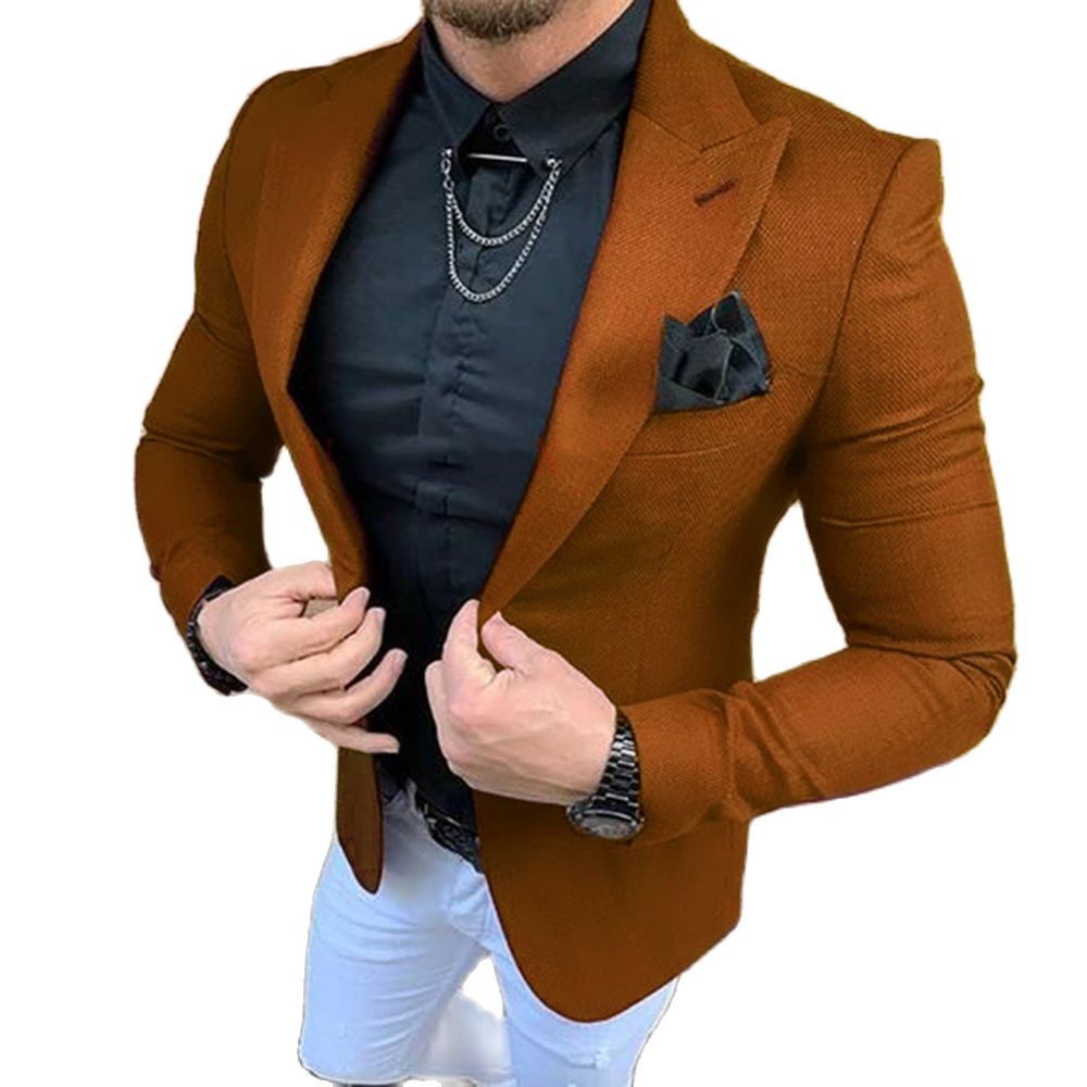 Men Formal Wear Brown - Men's Suits 2pcs Clothing Tailored Slim