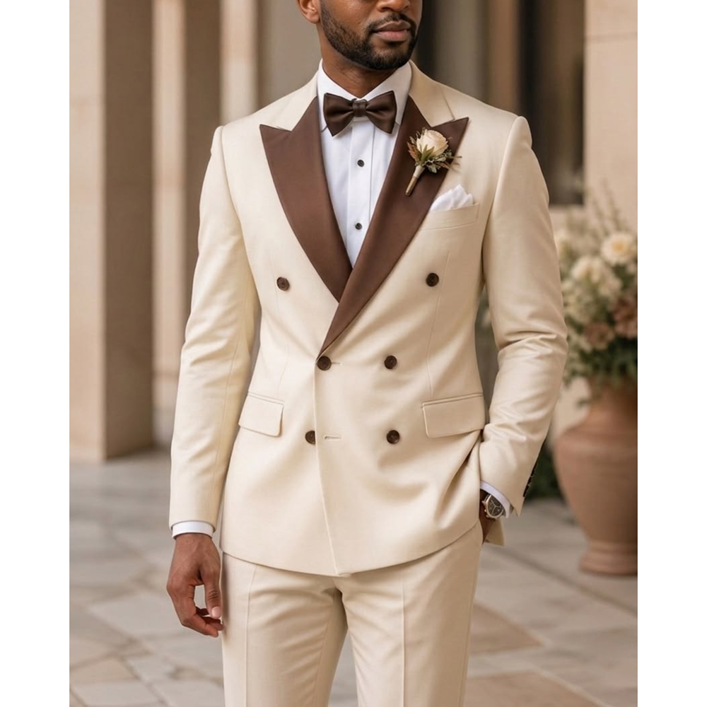 Men Formal Wear Outfits - Men Double Breasted Tuxedo Suit Fashion