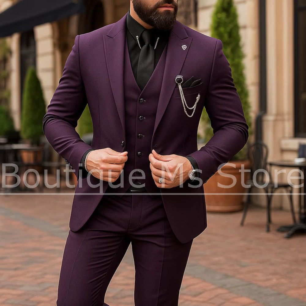 Men's 3 Piece Suit Single Brea - đánh giá và giá Men Formal Wear Outfits