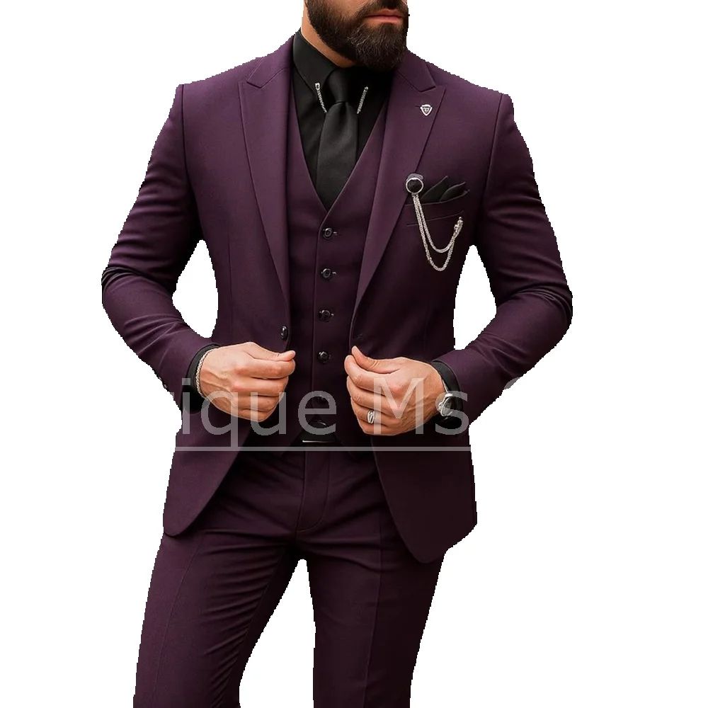 Men's 3 Piece Suit Single Brea - đánh giá và giá Men Formal Wear Outfits