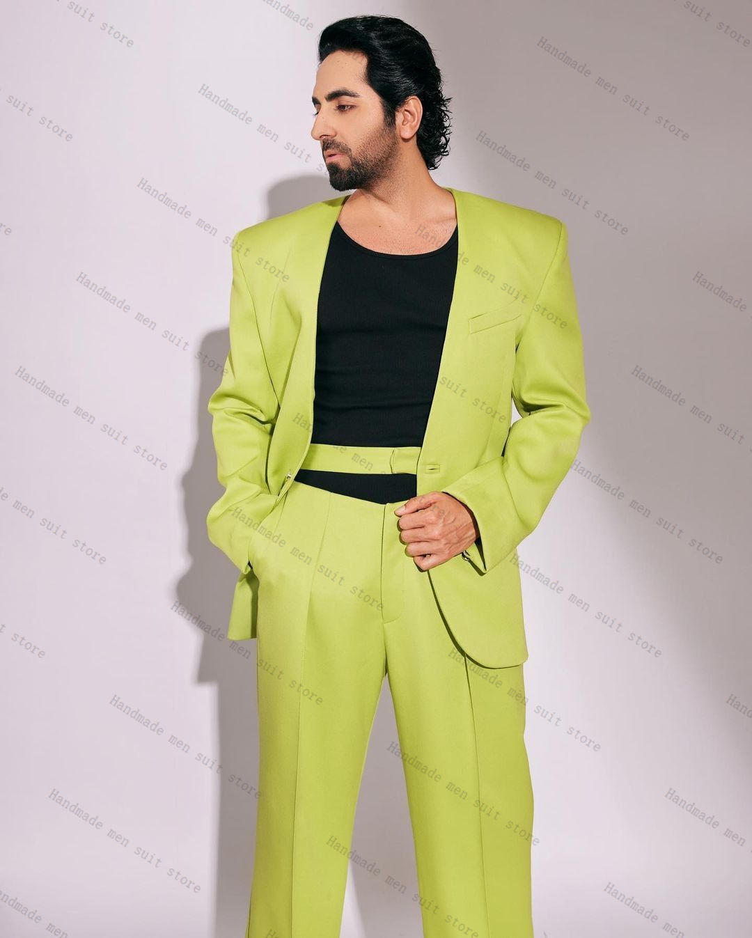 Fashion Green Men Suit Set 2 P - đánh giá và giá Men'S Formal Wear Belt