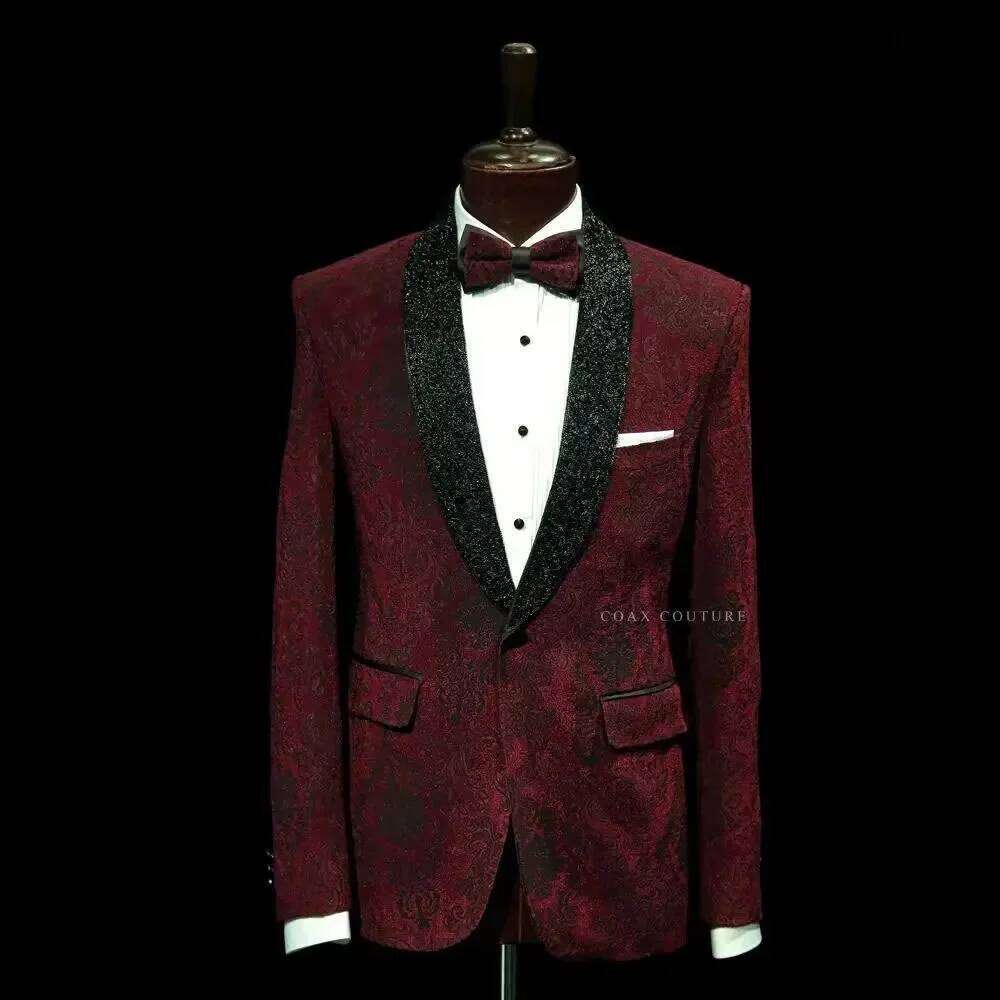 Dark Red Formal Men Suits Jacq - đánh giá và giá Men Formal Wear Red