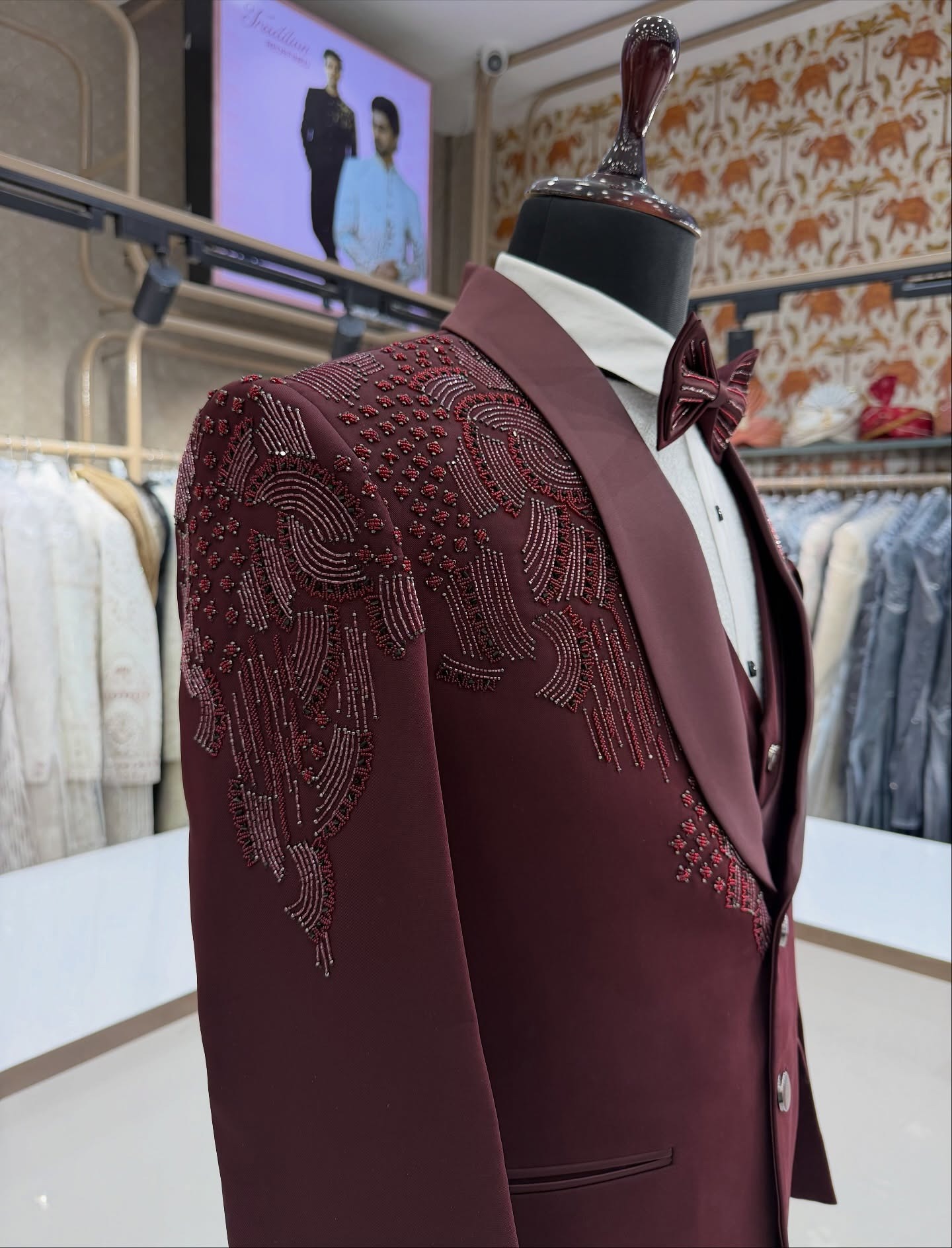 3 Pieces Groom Wedding Tuxedos - đánh giá và giá Men Formal Wear Red