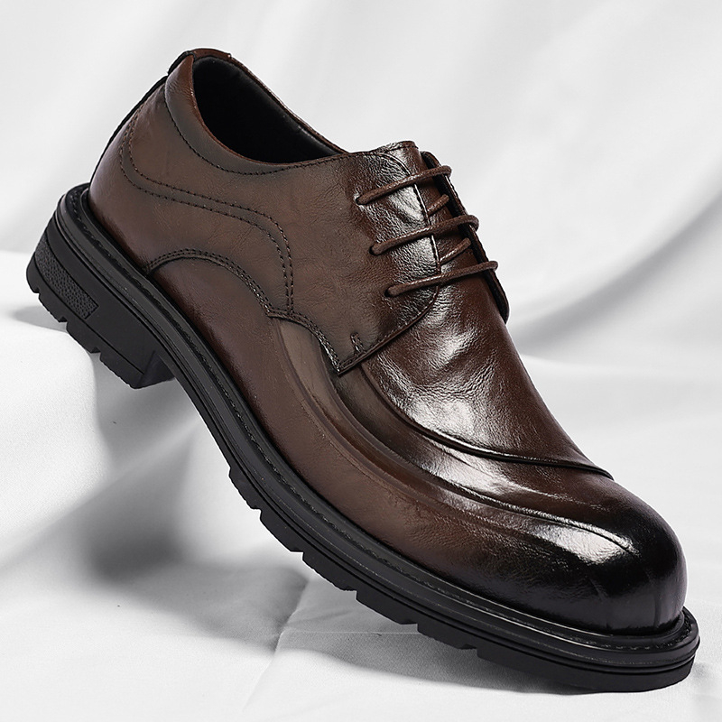 Brown Burnished Genuine Leathe - đánh giá và giá Men Formal Wear Brown