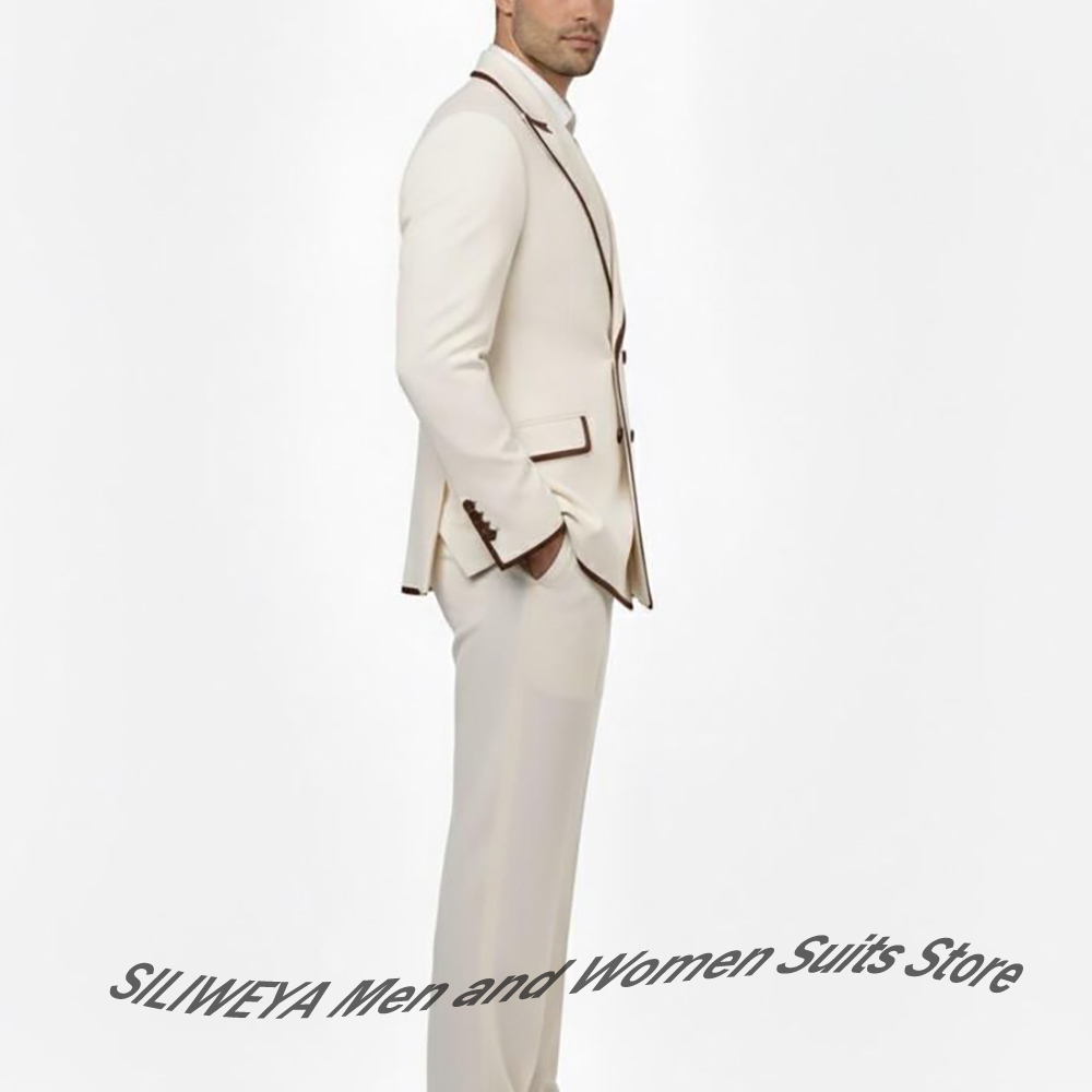 Stylish Men's Double-Breasted  - đánh giá và giá Men Formal Wear Brown