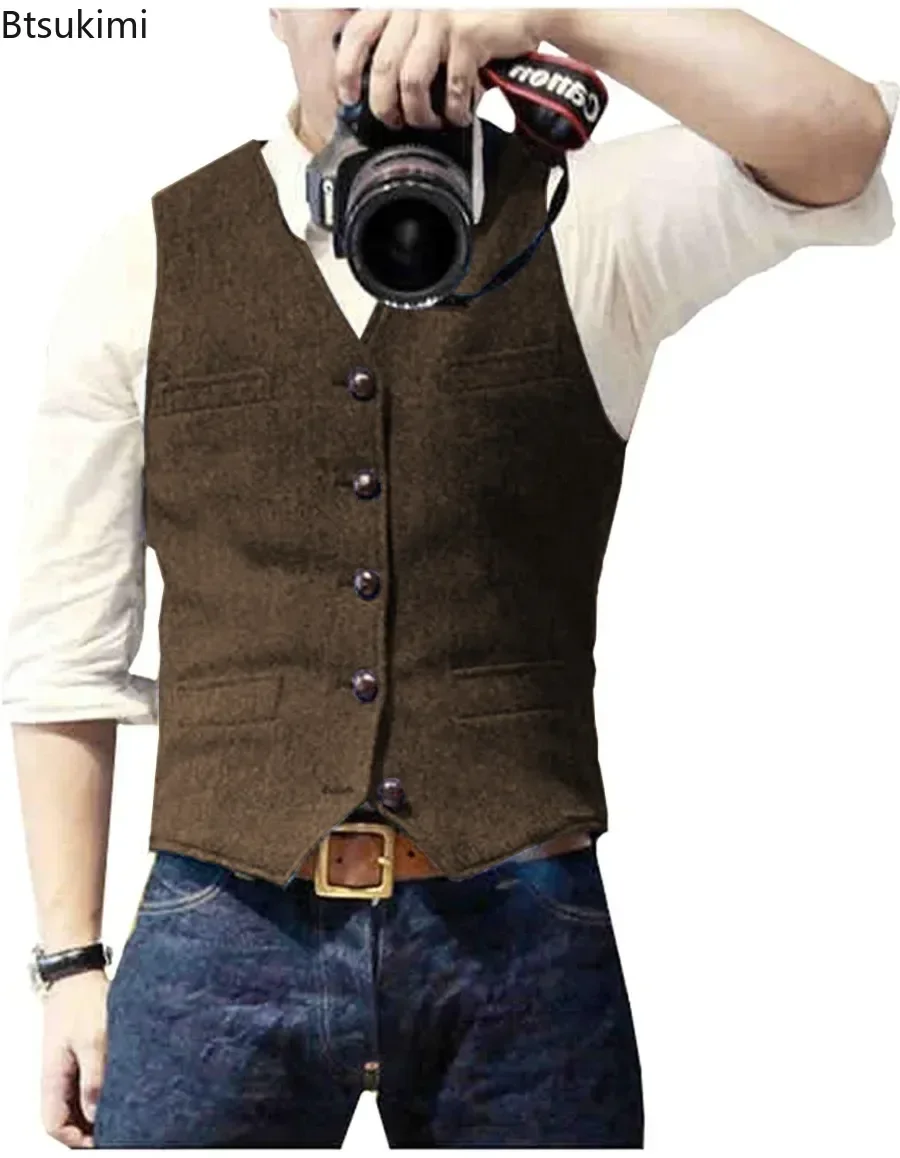 2026 Men's Vintage V Neck Suit - đánh giá và giá Men'S Formal Wear Waistcoat