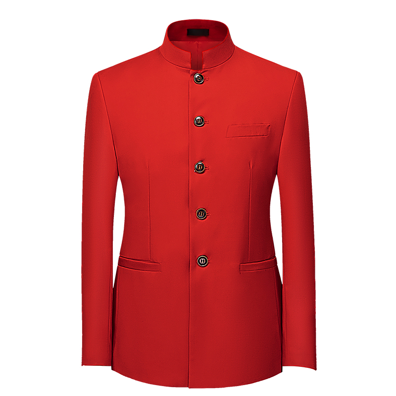 2026 Men's Chinese Style Long  - đánh giá và giá Men Formal Wear Red