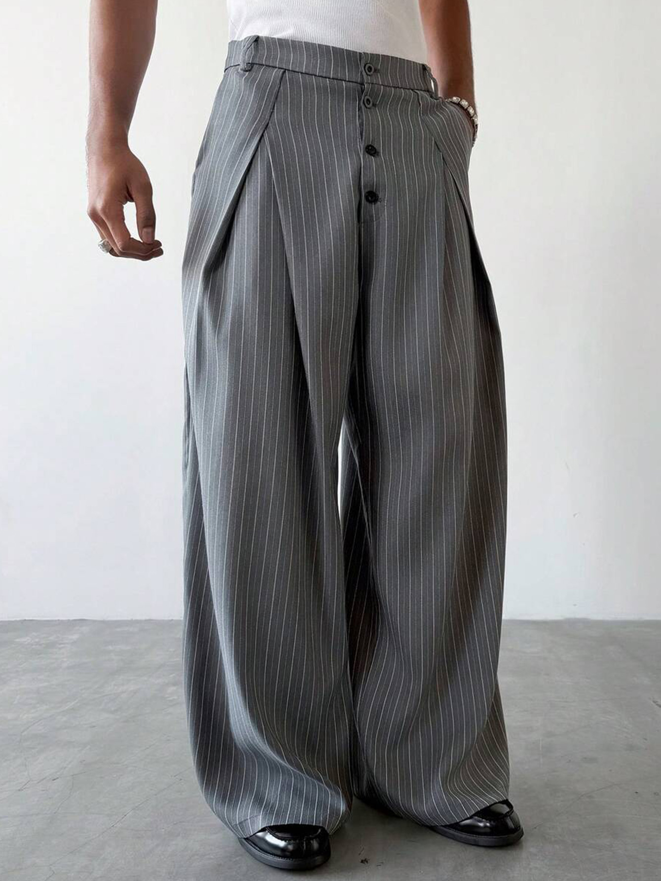 SS2026 Men Striped Woven Wide  - đánh giá và giá Men Formal Wear Outfits