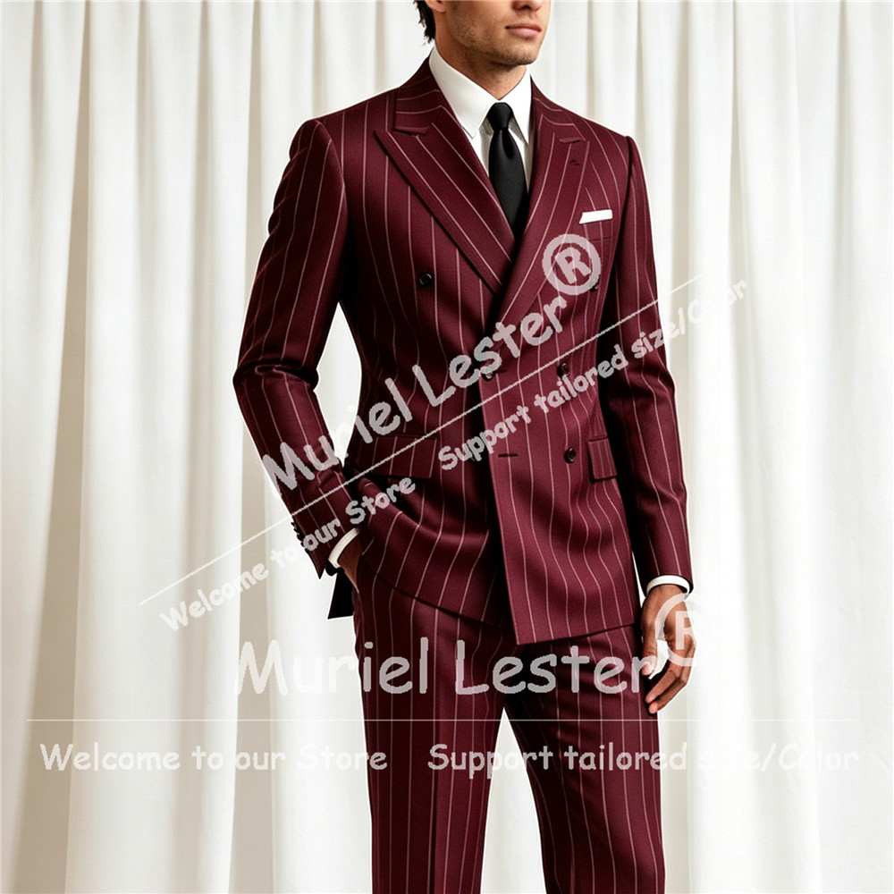 Elegant Stripes Suit Men 2 Pie - đánh giá và giá Men'S Formal Wear