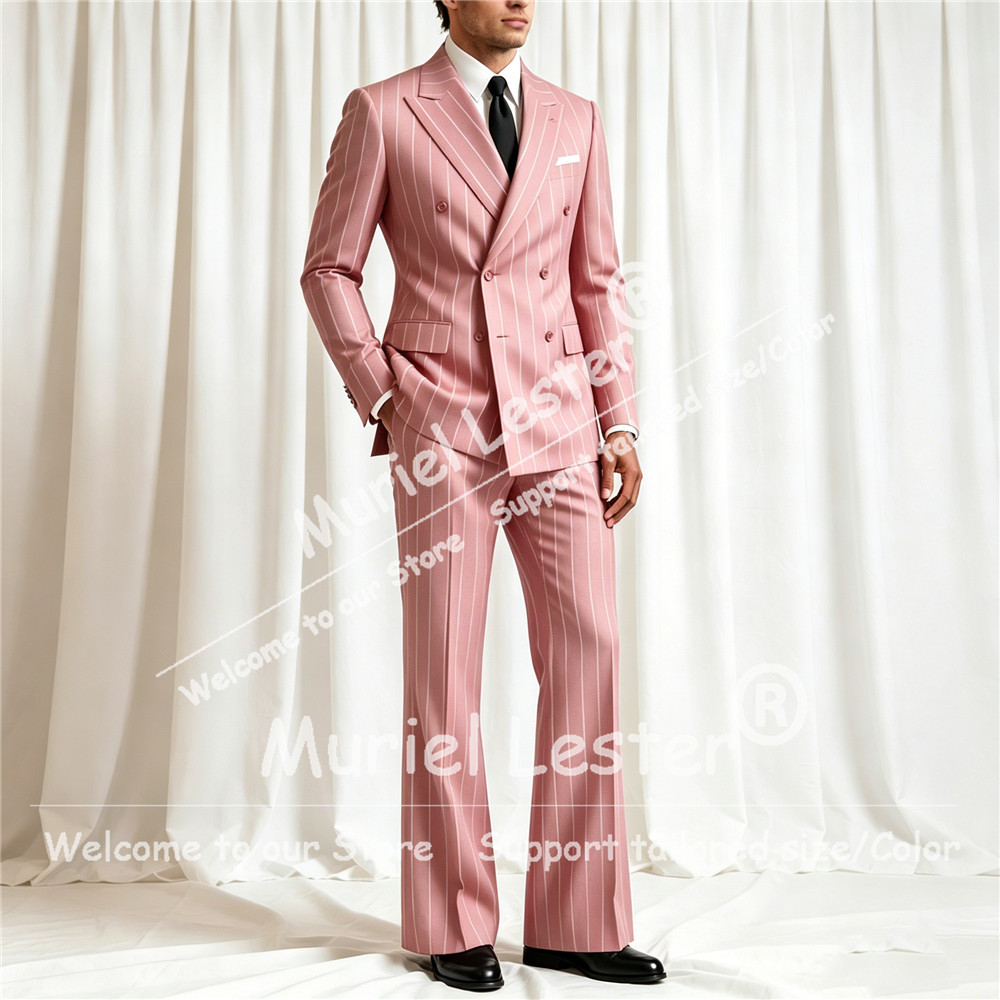 Elegant Stripes Suit Men 2 Pie - đánh giá và giá Men'S Formal Wear