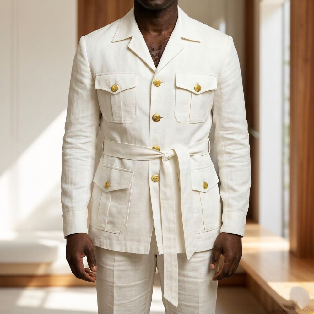 Mens Off White Linen Safari Su - đánh giá và giá Men'S Formal Wear Belt